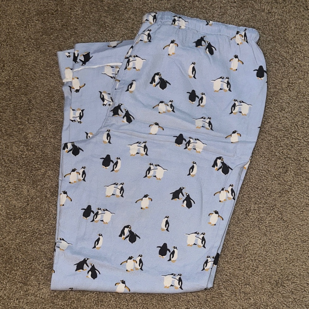 LOFT Light Blue Penguin Pajama Pants